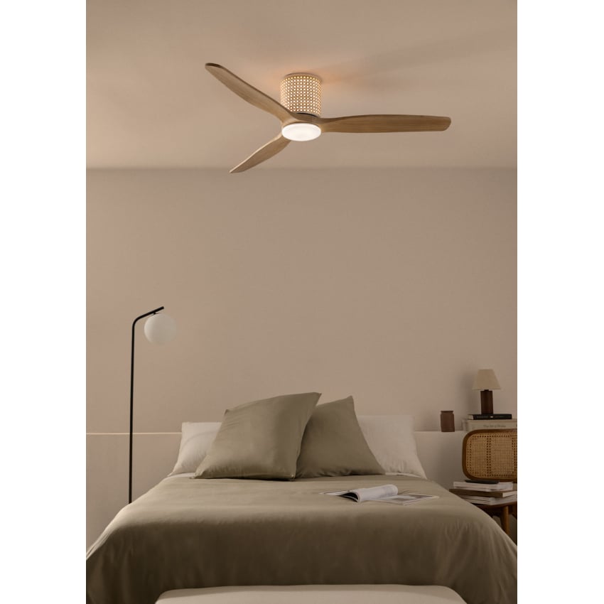 Ventilador de techo WIND CALM CUSTOM RATTAN con acabado en mimbre